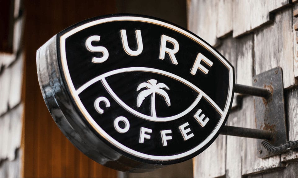 Surf Coffee Sign