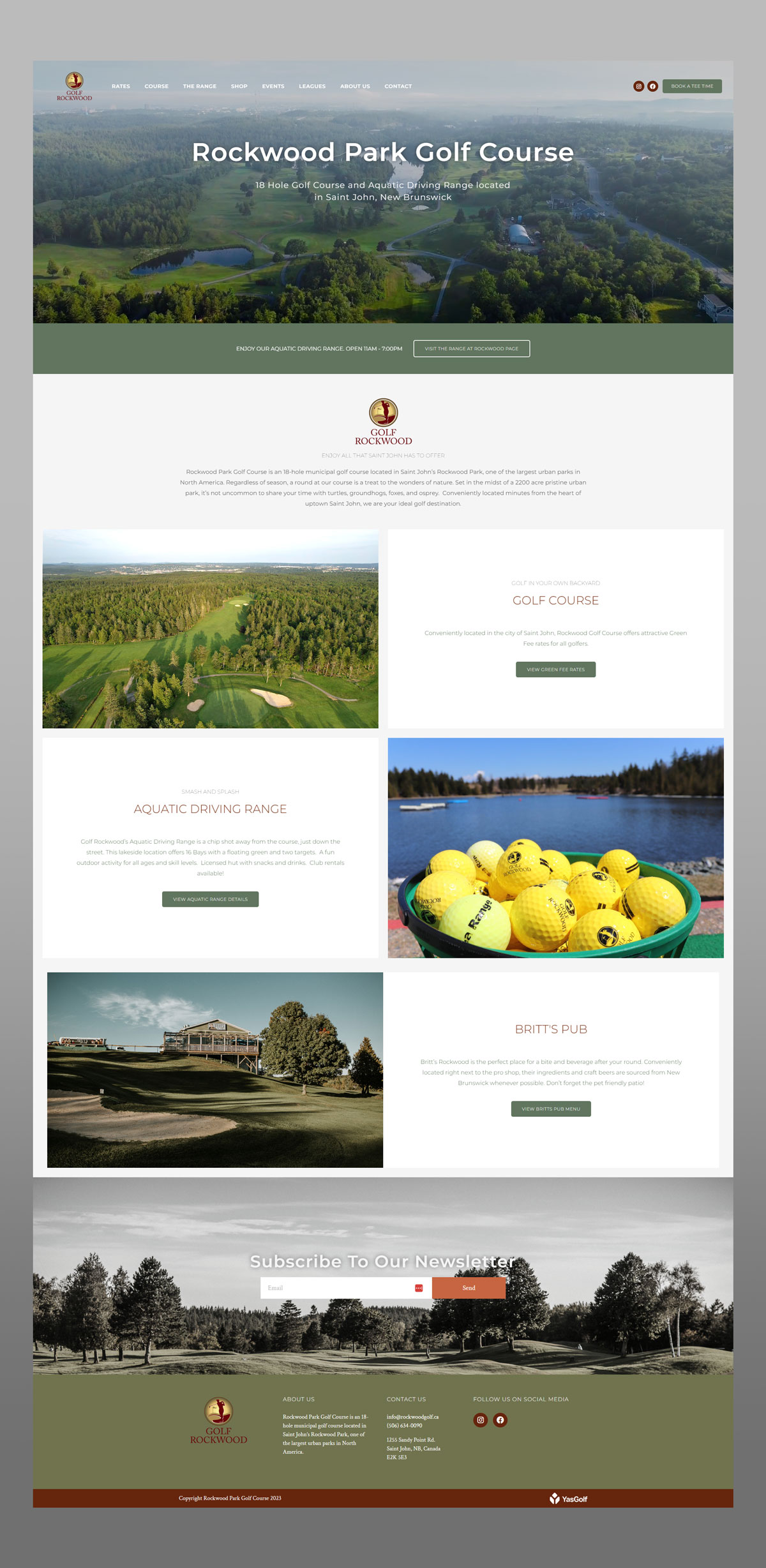rockwood golf web design
